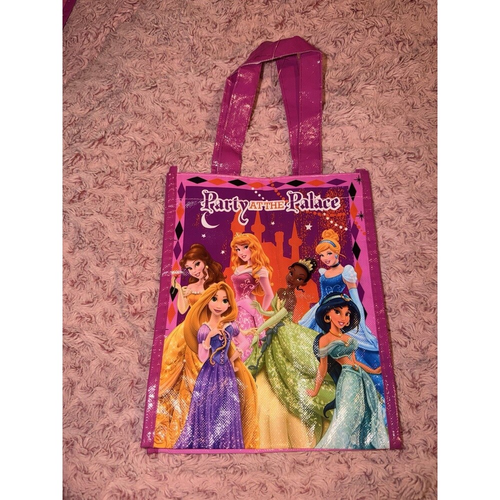 Disney Princess Reusable Tote Bag Sack Purple Party At The Palace